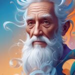 Abstract old man face mobile wallpaper