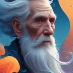 Abstract old man mobile wallpaper