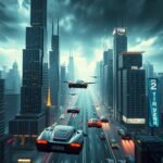 Futuristic city mobile wallpaper