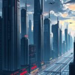 Futuristic city mobile wallpaper