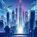 Futuristic city mobile wallpaper