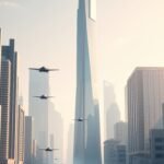 Futuristic city mobile wallpaper