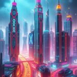Futuristic city mobile wallpaper