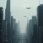 Futuristic city mobile wallpaper