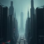 Futuristic city mobile wallpaper