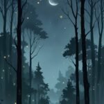 Night forest mobile wallpaper