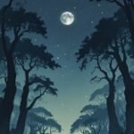 Night forest mobile wallpaper