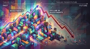 Abstract showing investments in AI-ready data centers are declining over time.