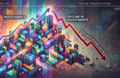 Abstract showing investments in AI-ready data centers are declining over time.